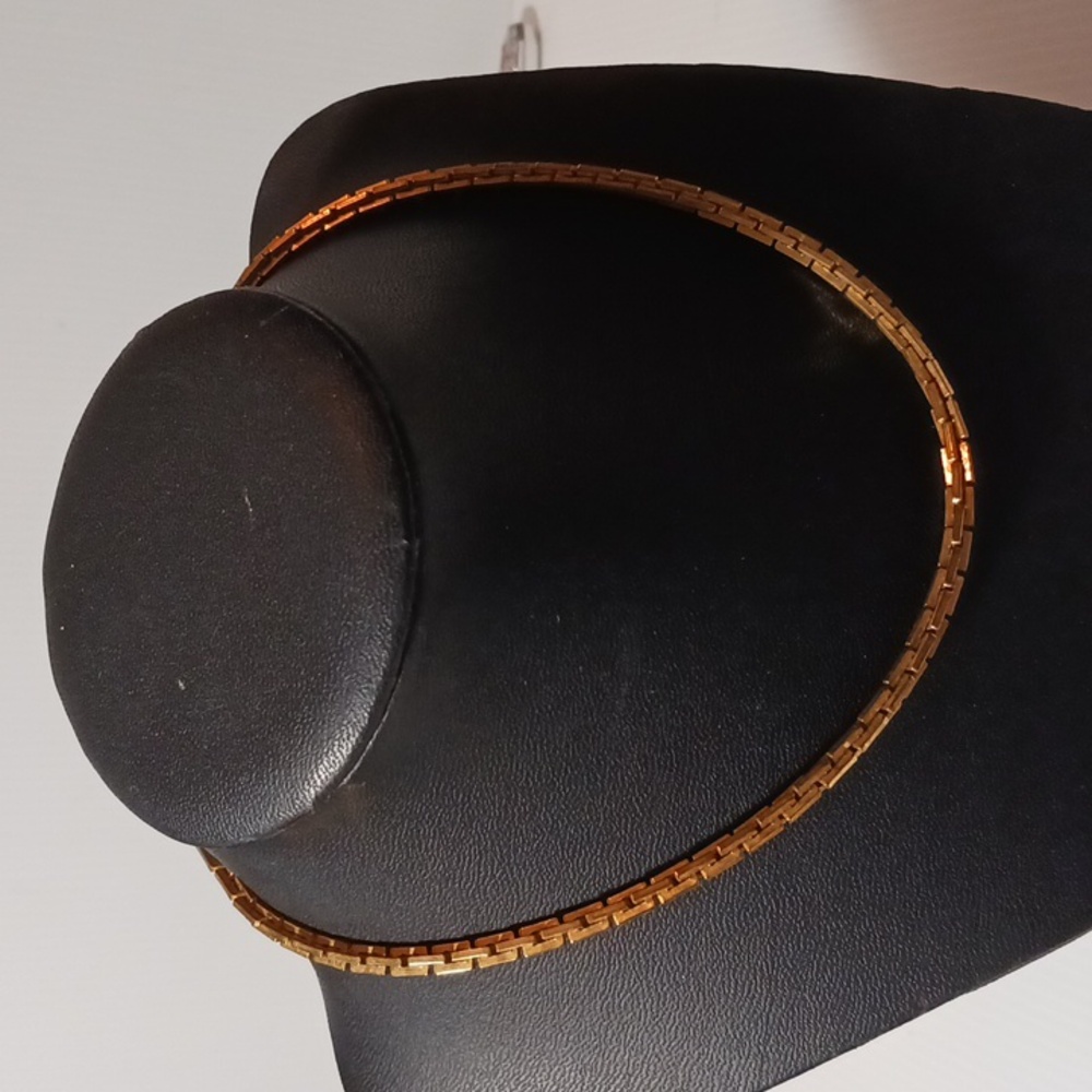 Vintage Gold Tone Brick Link Necklace Unisex 30" Total Length - Picture 4 of 5